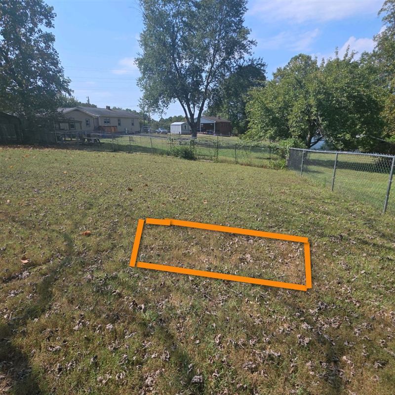 Septic tank area in a yard